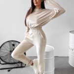 Komplet welurowy Pearls Ola Voga beżowy