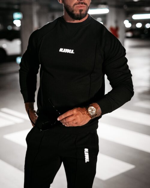 Komplet męski z przeszyciami Bolter Ola Voga czarny