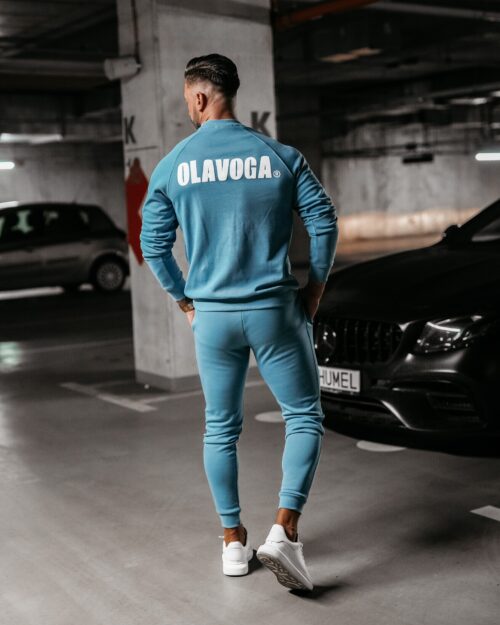 Komplet męski z przeszyciami Bolter Ola Voga niebieski