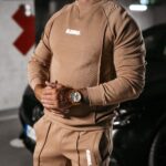 Komplet męski z przeszyciami Bolter Ola Voga beżowy