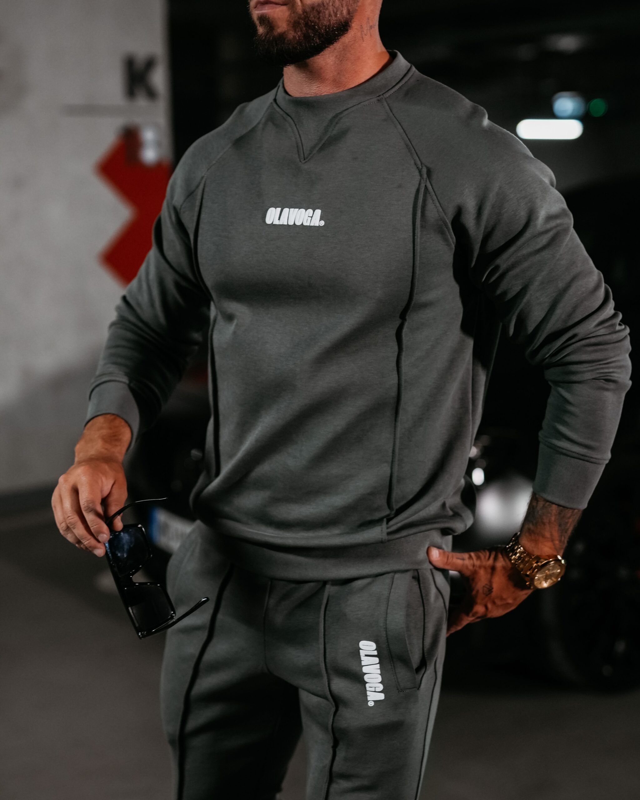 Komplet męski z przeszyciami Bolter Ola Voga grafitowy Komplet męski z przeszyciami Bolter Ola Voga grafitowy