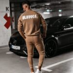 Komplet męski z przeszyciami Bolter Ola Voga beżowy