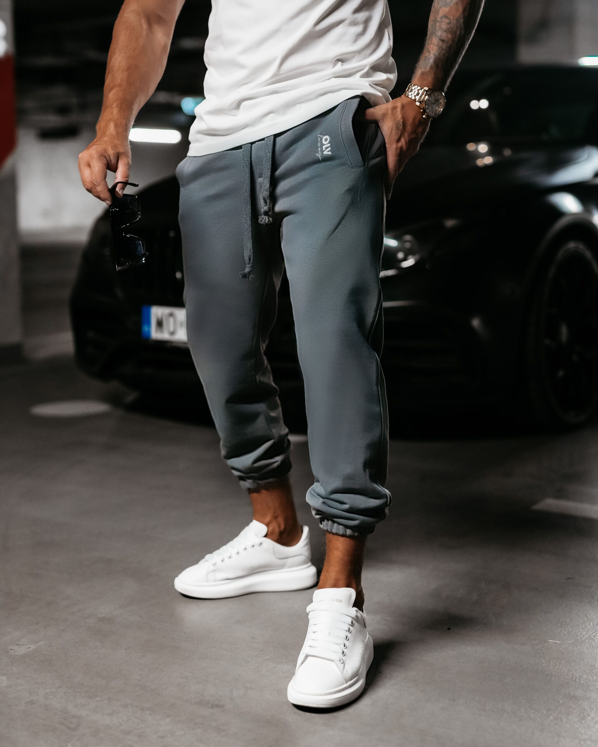 Spodnie męskie dresowe Barton Ola Voga grafitowe