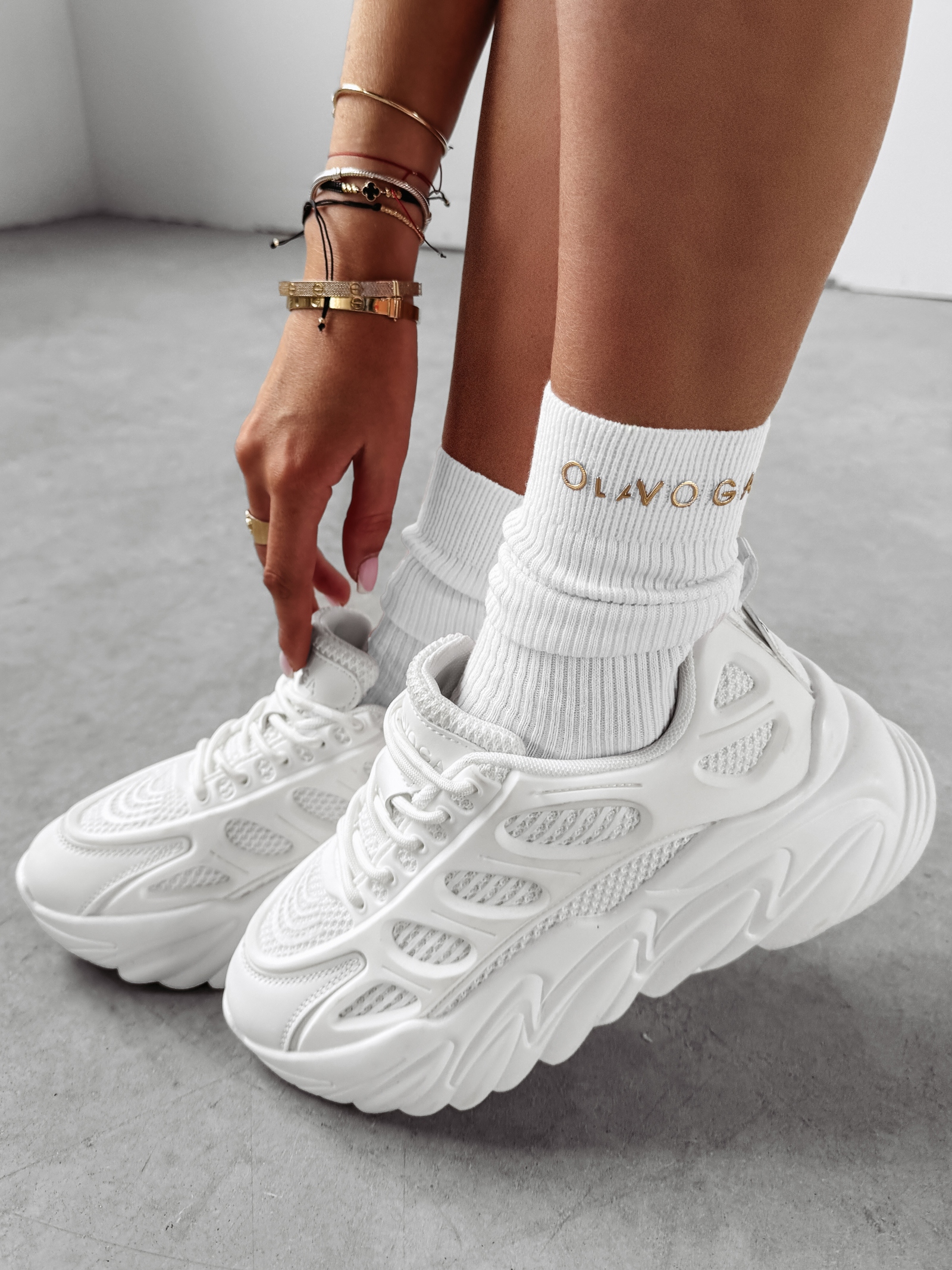 Skarpetki 3-PAK damskie za kostkę Kana Ola Voga białe