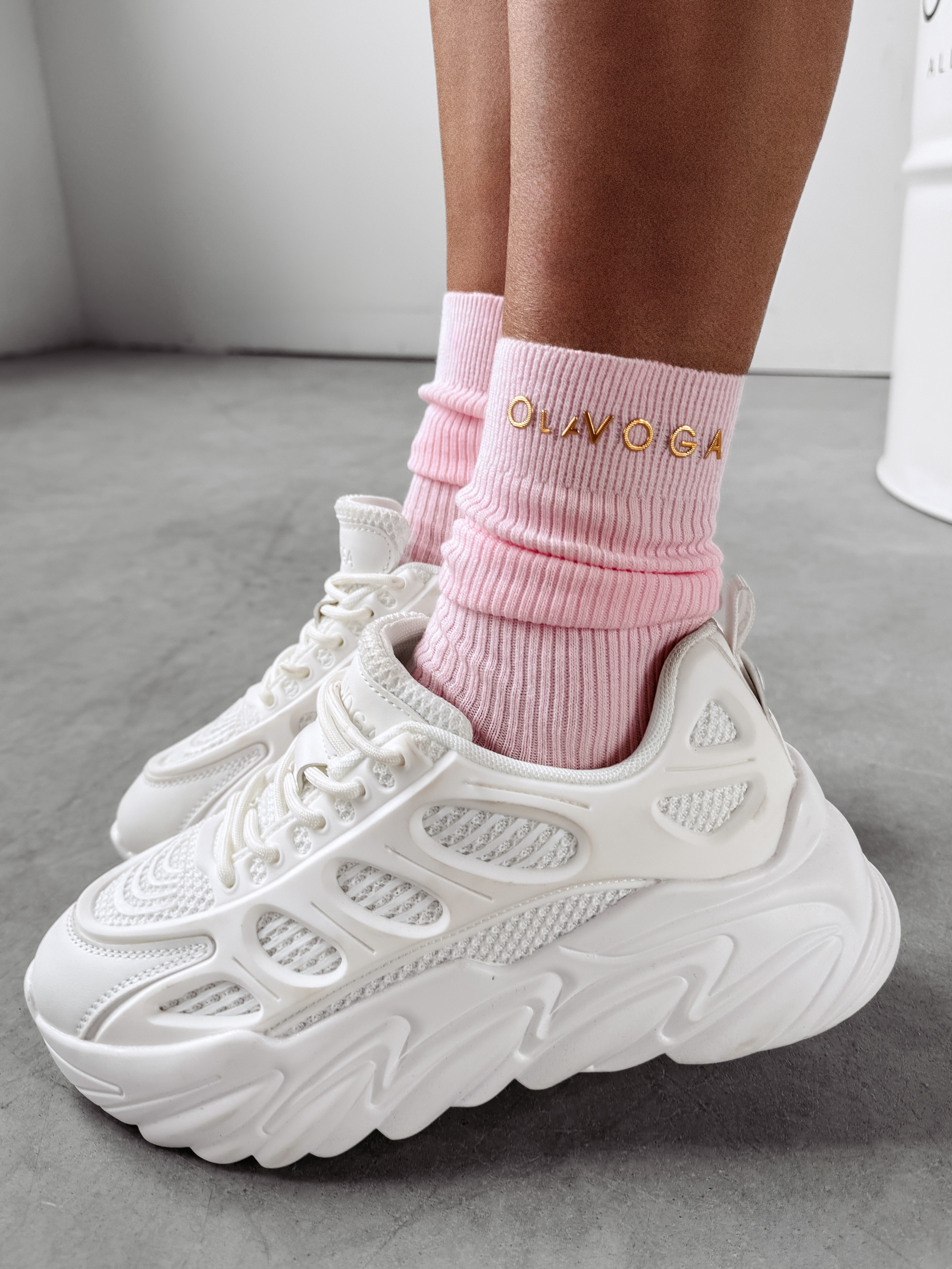 Skarpetki 3-PAK damskie za kostkę Kana Ola Voga pudrowy róż