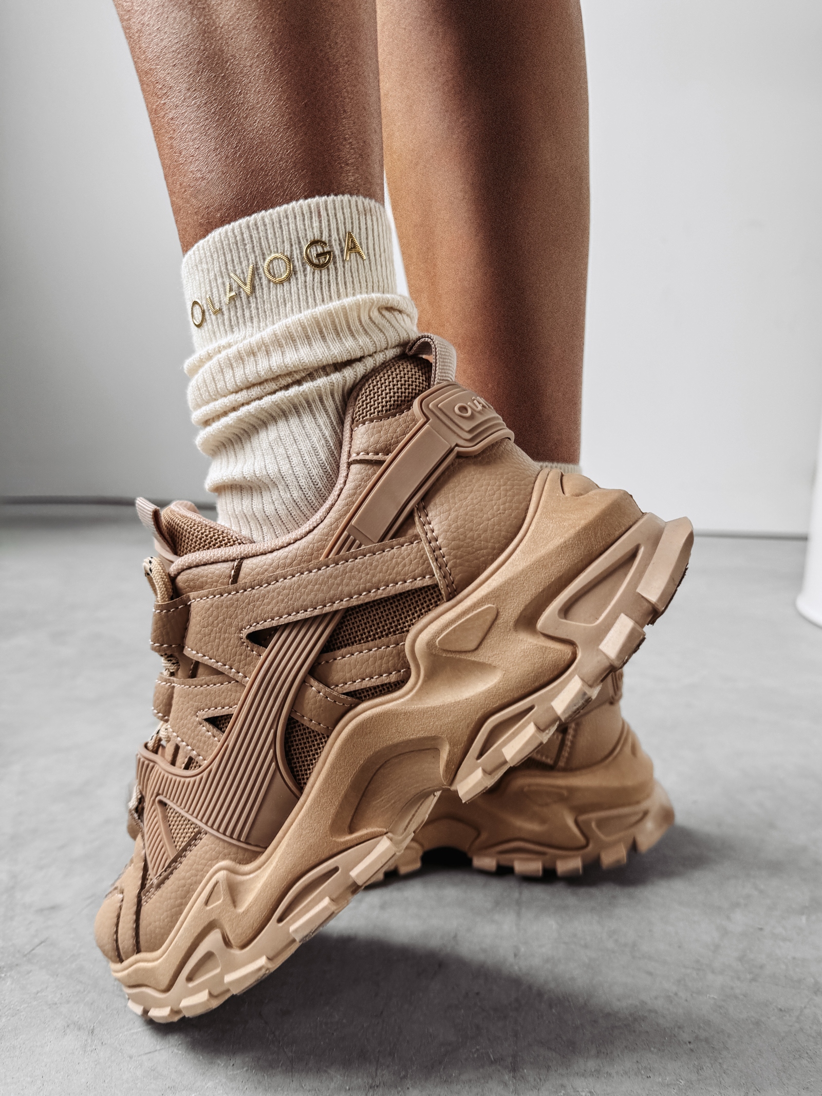 Skarpetki 3-PAK damskie za kostkę Kana Ola Voga beżowe