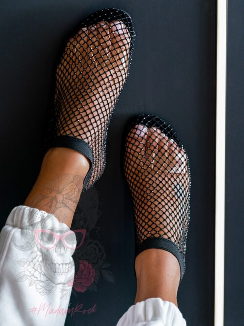 Sandałki z siatki Madam Spears czarne