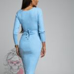 Sukienka prążkowana OlgaM błękitna