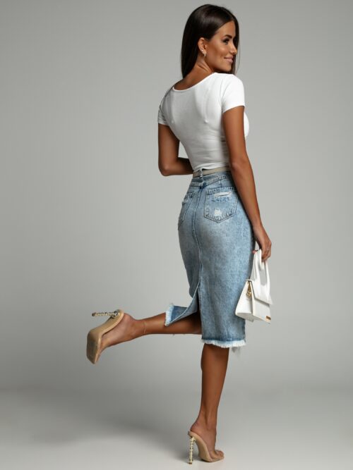 Spódnica asymetryczna w serduszka Afapi niebieska