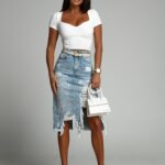 Spódnica asymetryczna w serduszka Afapi niebieska