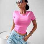 T-shirt taliowany Not Your Baby Ola Voga róż