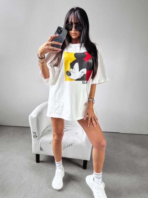 -wyprzedane-T-shirt oversize Malloy Ola Voga ecru