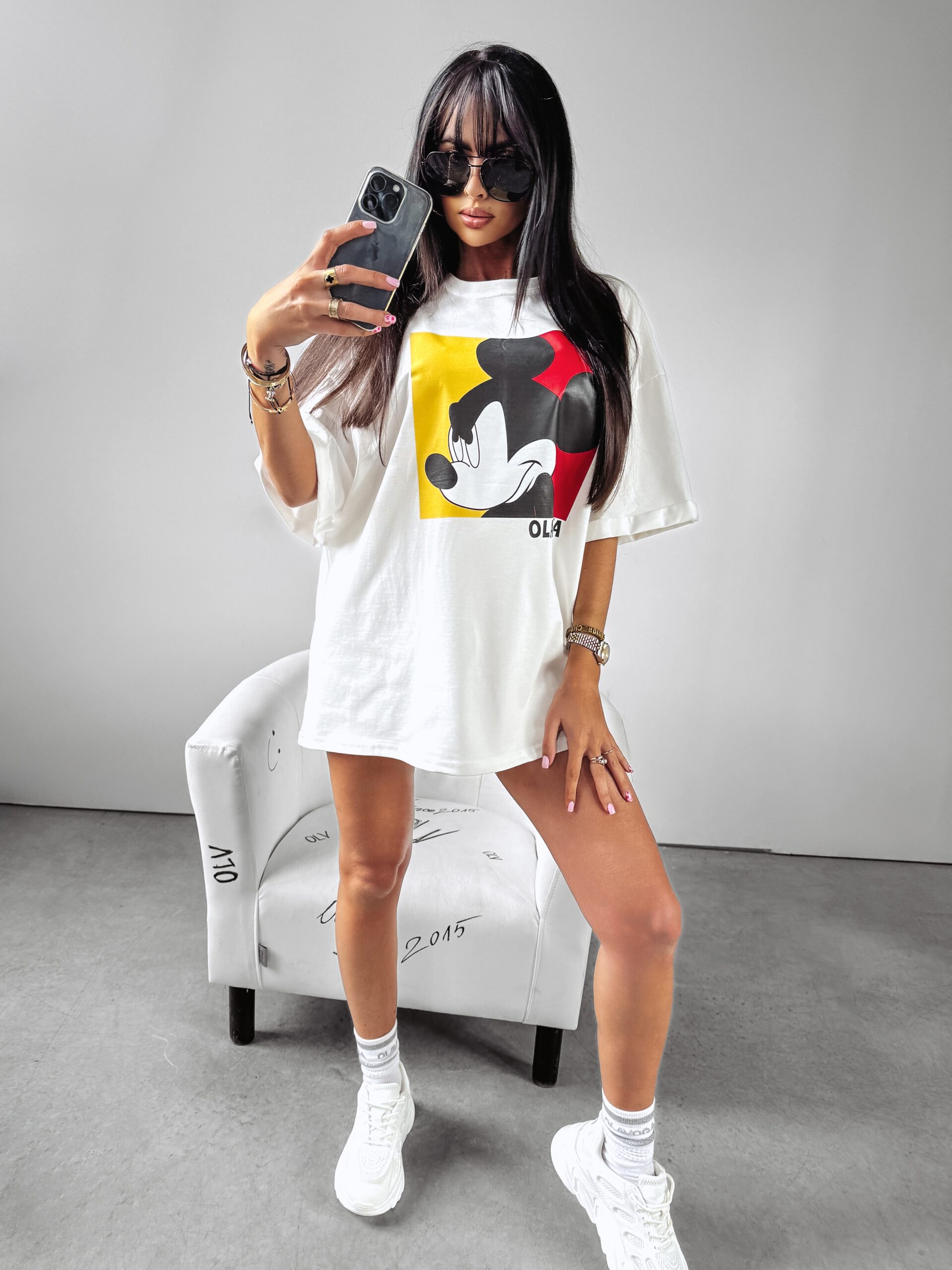 -wyprzedane-T-shirt oversize Malloy Ola Voga ecru