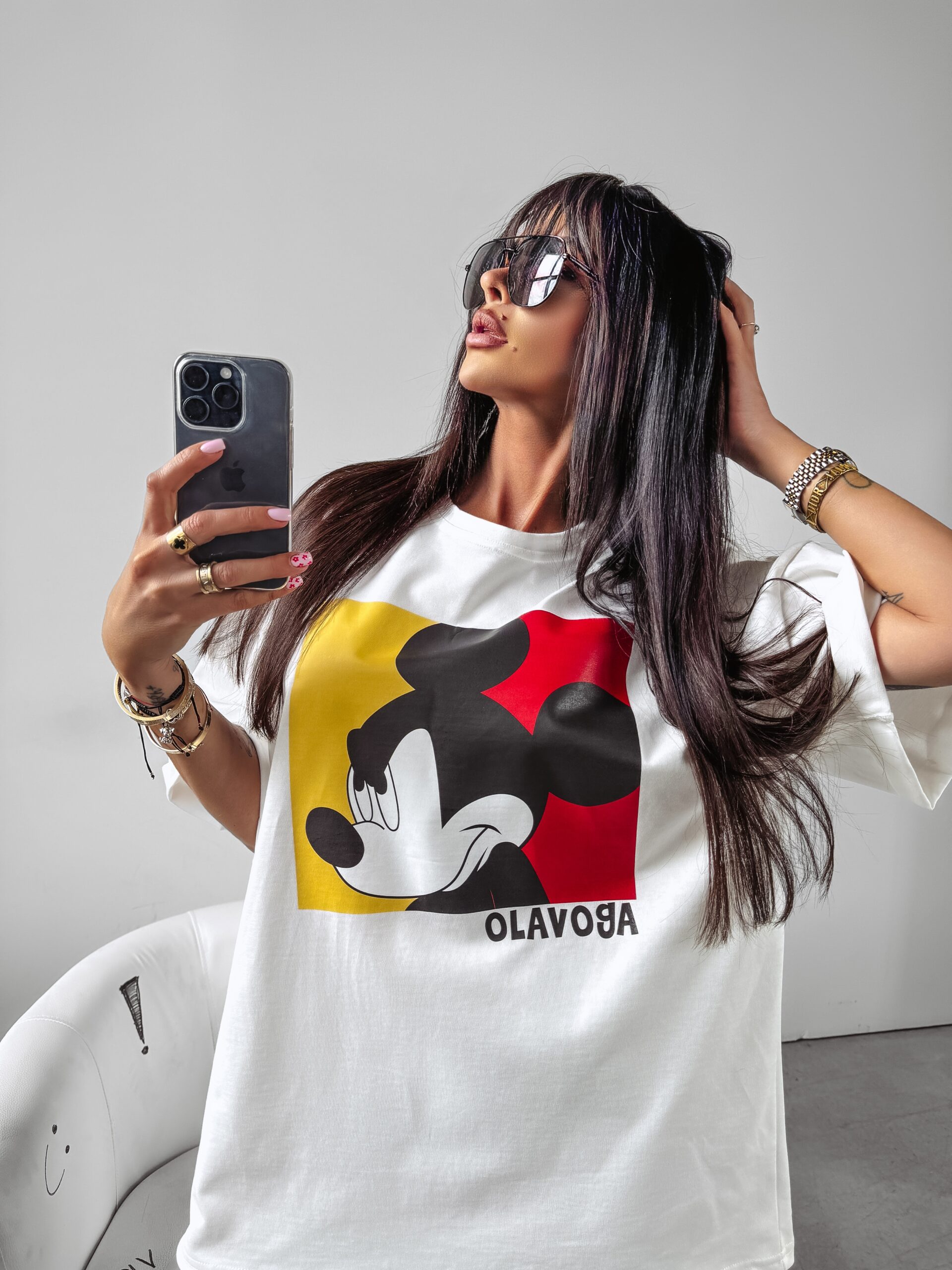 -wyprzedane-T-shirt oversize Malloy Ola Voga ecru