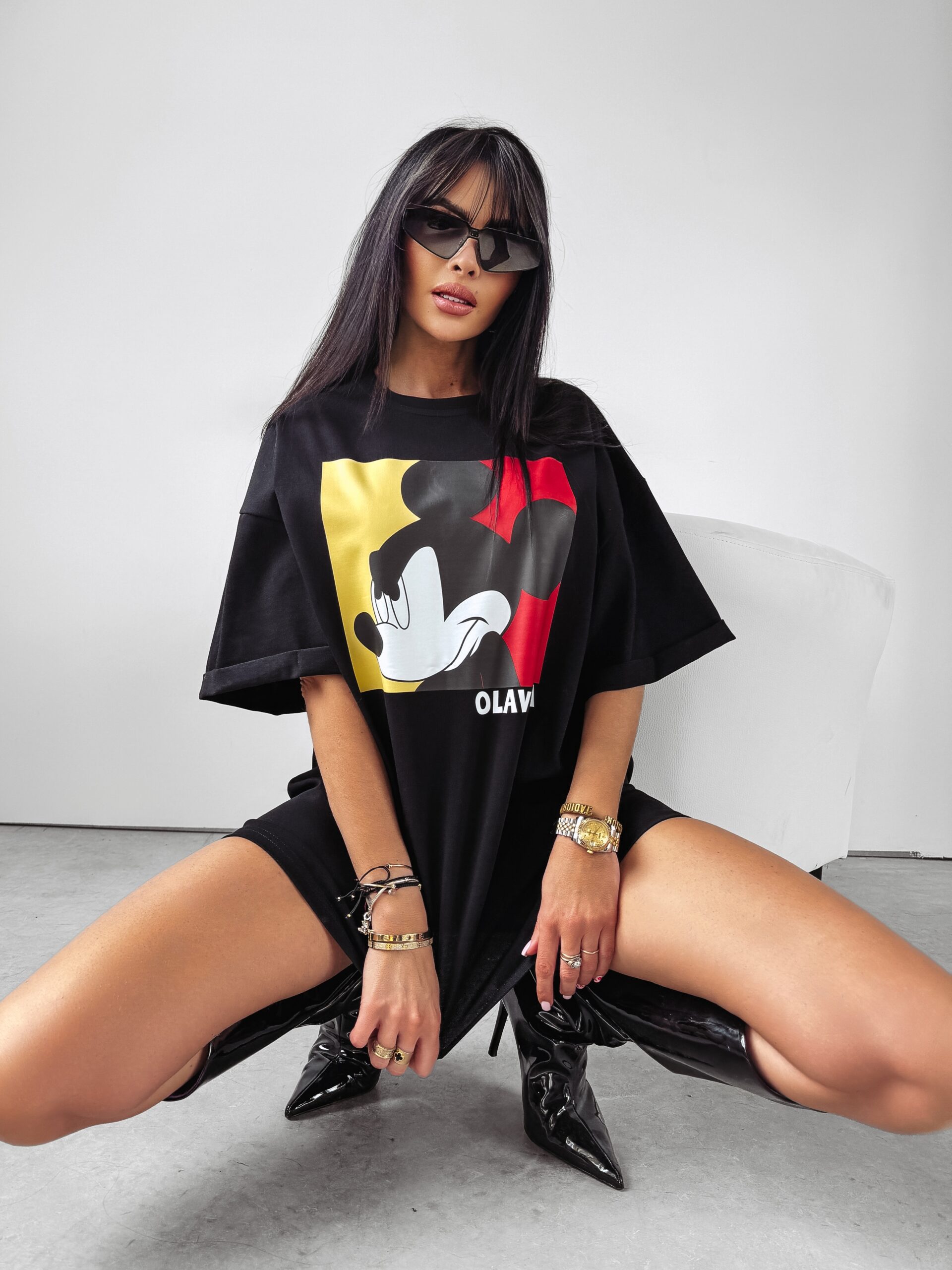 T-shirt oversize MALLOY OLAVOGA czarny