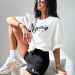 T-shirt bawełniany July Ola Voga ecru