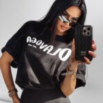 T-shirt bawełniany July Ola Voga czarny