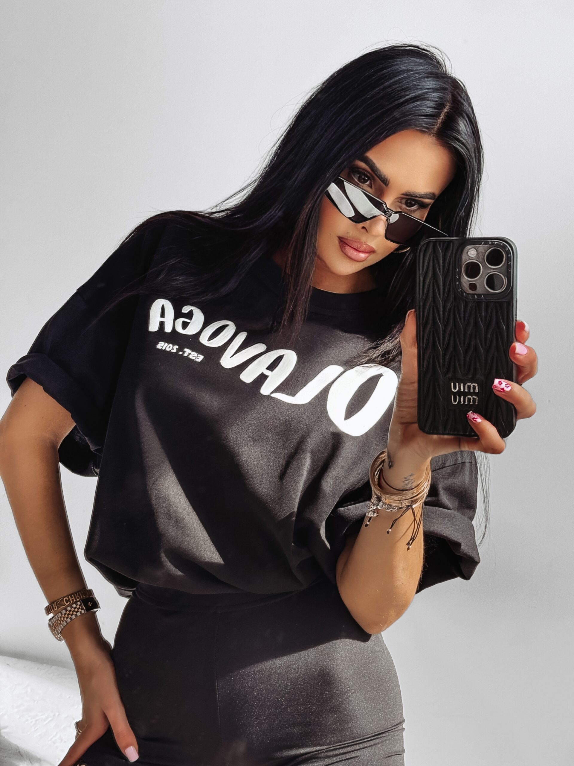 T-shirt bawełniany July Ola Voga czarny T-shirt bawełniany July Ola Voga czarny