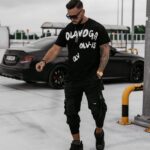 T-shirt męski logowany Drip Ola Voga czarny