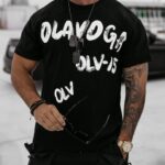 T-shirt męski logowany Drip Ola Voga czarny