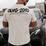 T-shirt męski logowany Drip Ola Voga beżowy