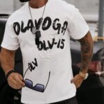 T-shirt męski logowany DRIP OLAVOGA ecru