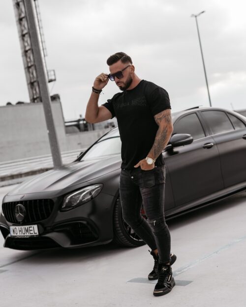 T-shirt męski bawełniany Zone Ola Voga czarny