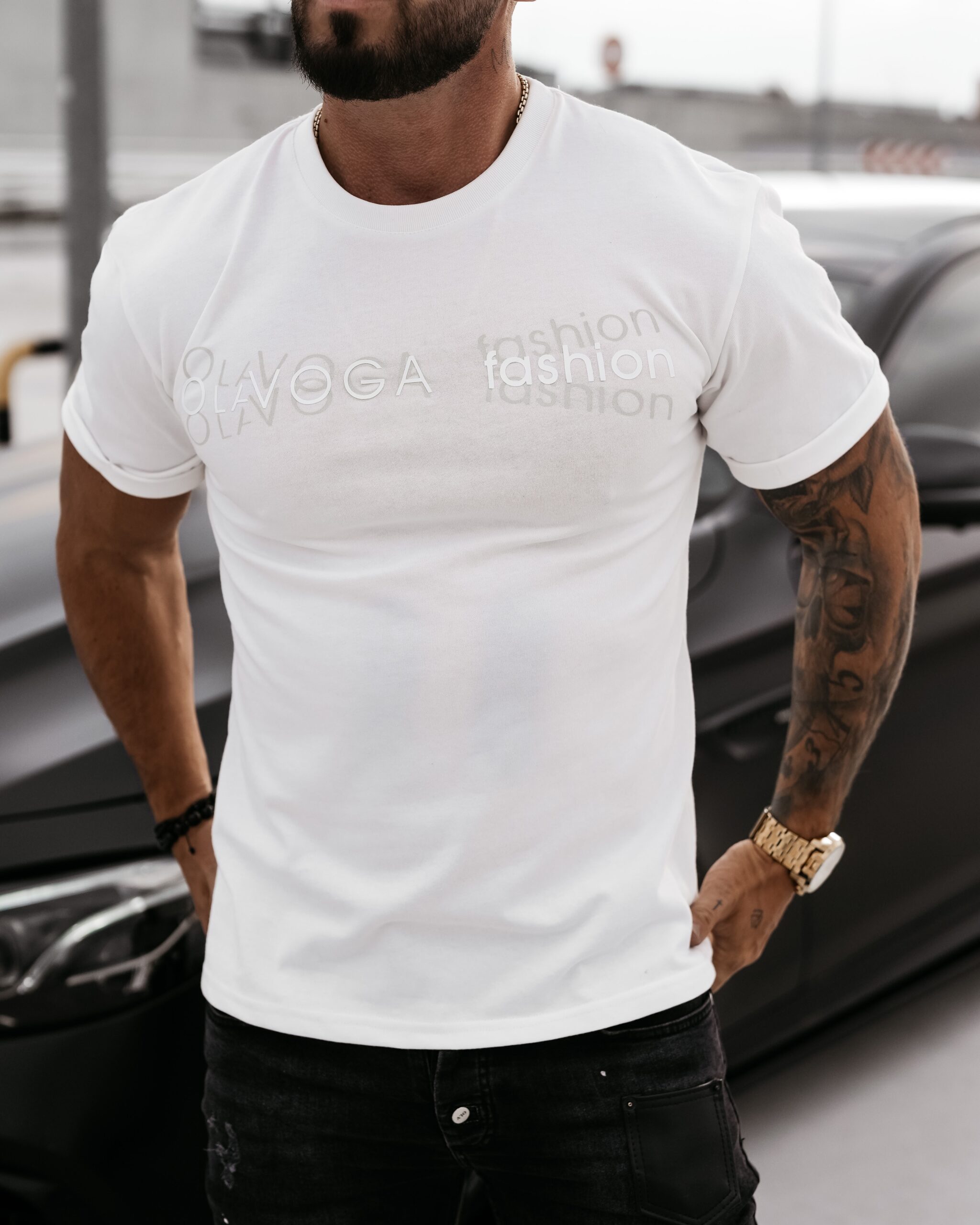 T-shirt męski bawełniany Zone Ola Voga ecru