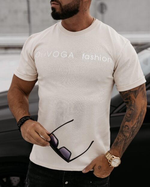 T-shirt męski bawełniany Zone Ola Voga beżowy