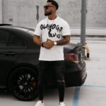 T-shirt męski logowany DRIP OLAVOGA ecru