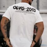 T-shirt męski logowany DRIP OLAVOGA ecru