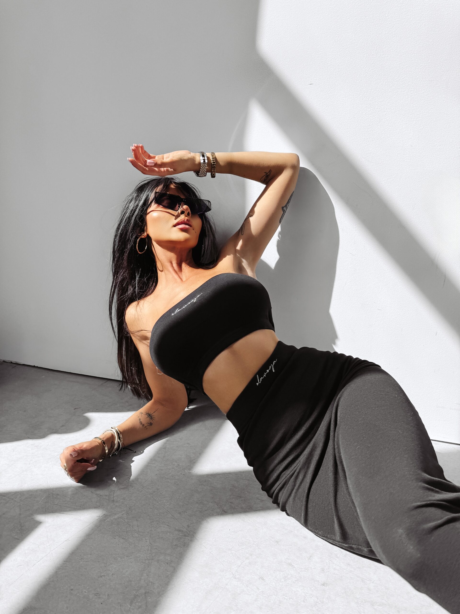 -wyprzedane-Komplet dopasowany Honey Ola Voga czarny