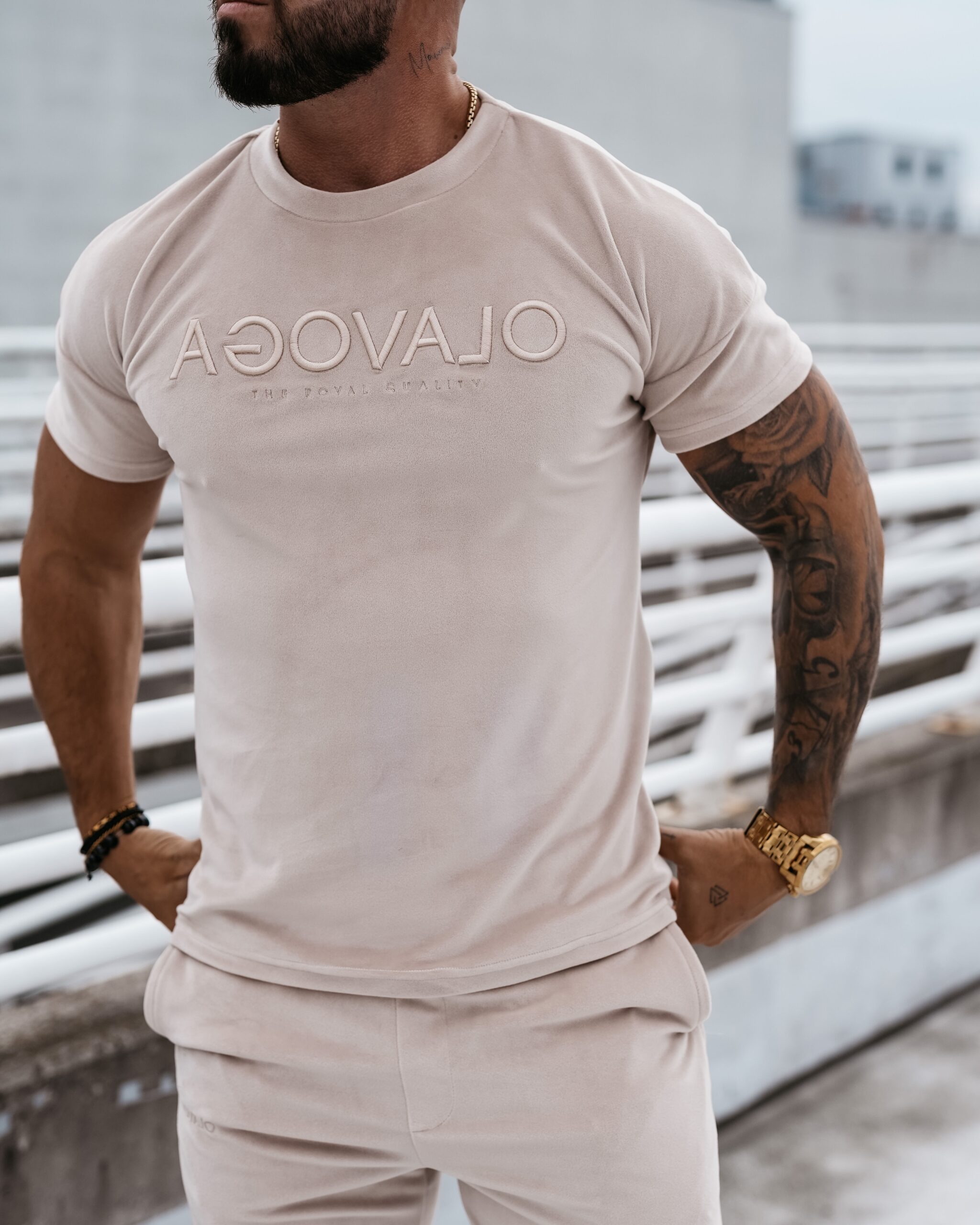 Komplet męski welurowy Striker Ola Voga beżowy Komplet męski welurowy Striker Ola Voga beżowy