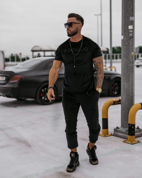 Komplet męski welurowy Striker Ola Voga czarny