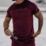 Komplet męski welurowy Striker Ola Voga bordowy