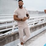 Komplet męski welurowy Striker Ola Voga beżowy