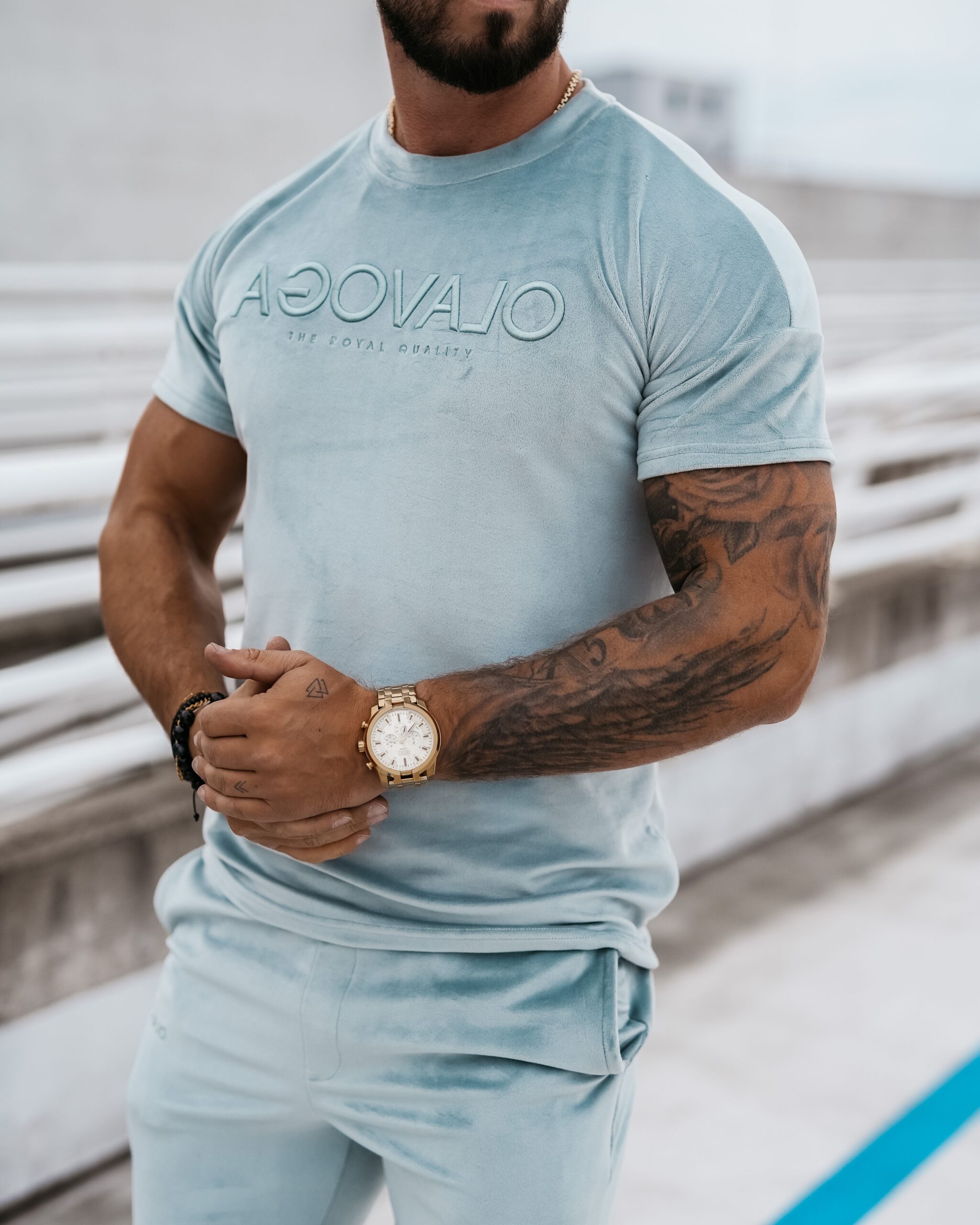 Komplet męski welurowy Striker Ola Voga miętowy