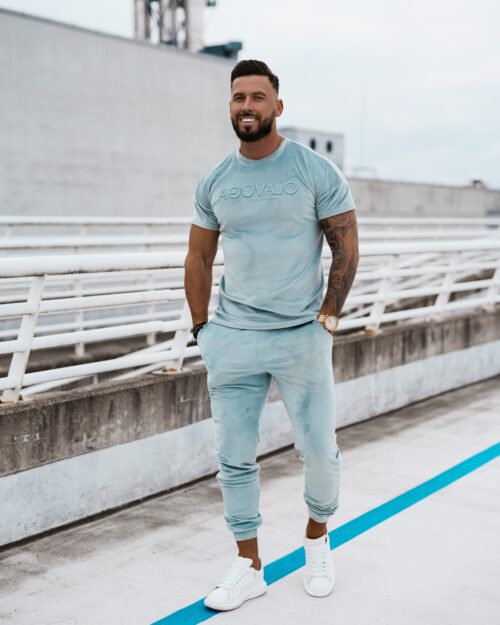 Komplet męski welurowy Striker Ola Voga miętowy