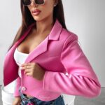 Marynarka krótka Nessa Ola Voga różowa