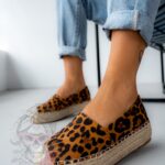 Espadryle na platformie Madam Teka w panterkę