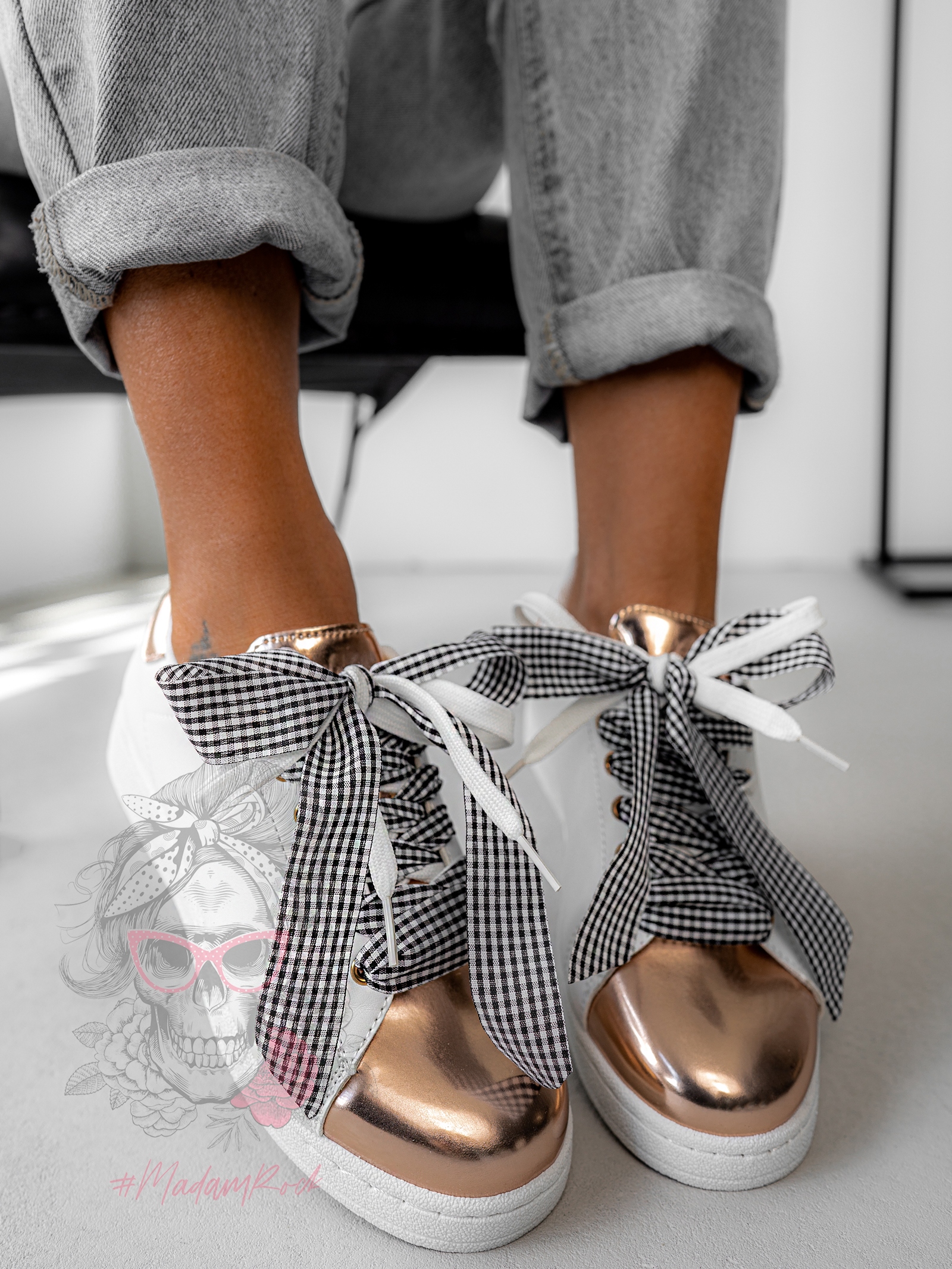 Trampki z kokardką Madam Twice Bow rosegold