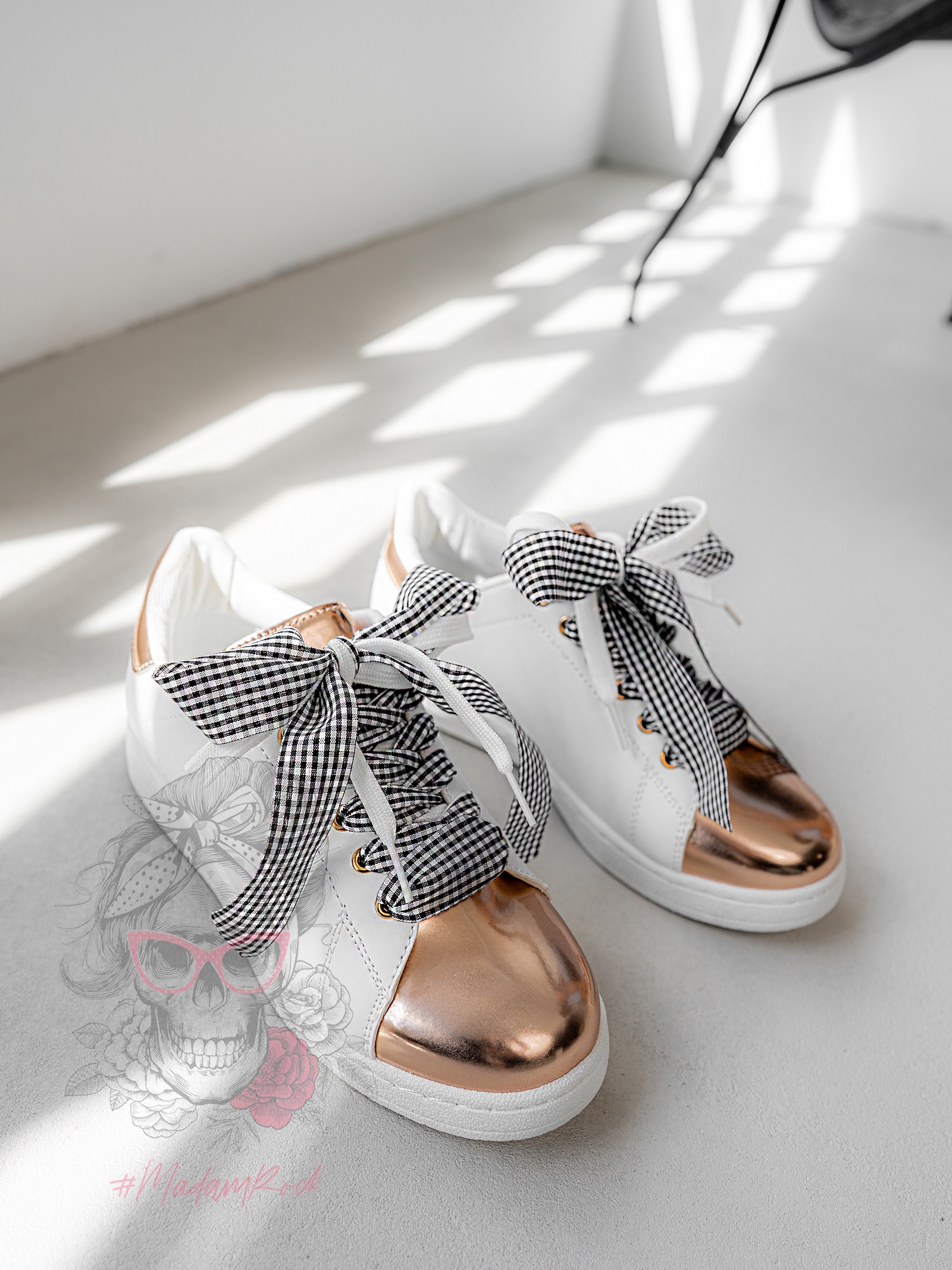 Trampki z kokardką Madam Twice Bow rosegold