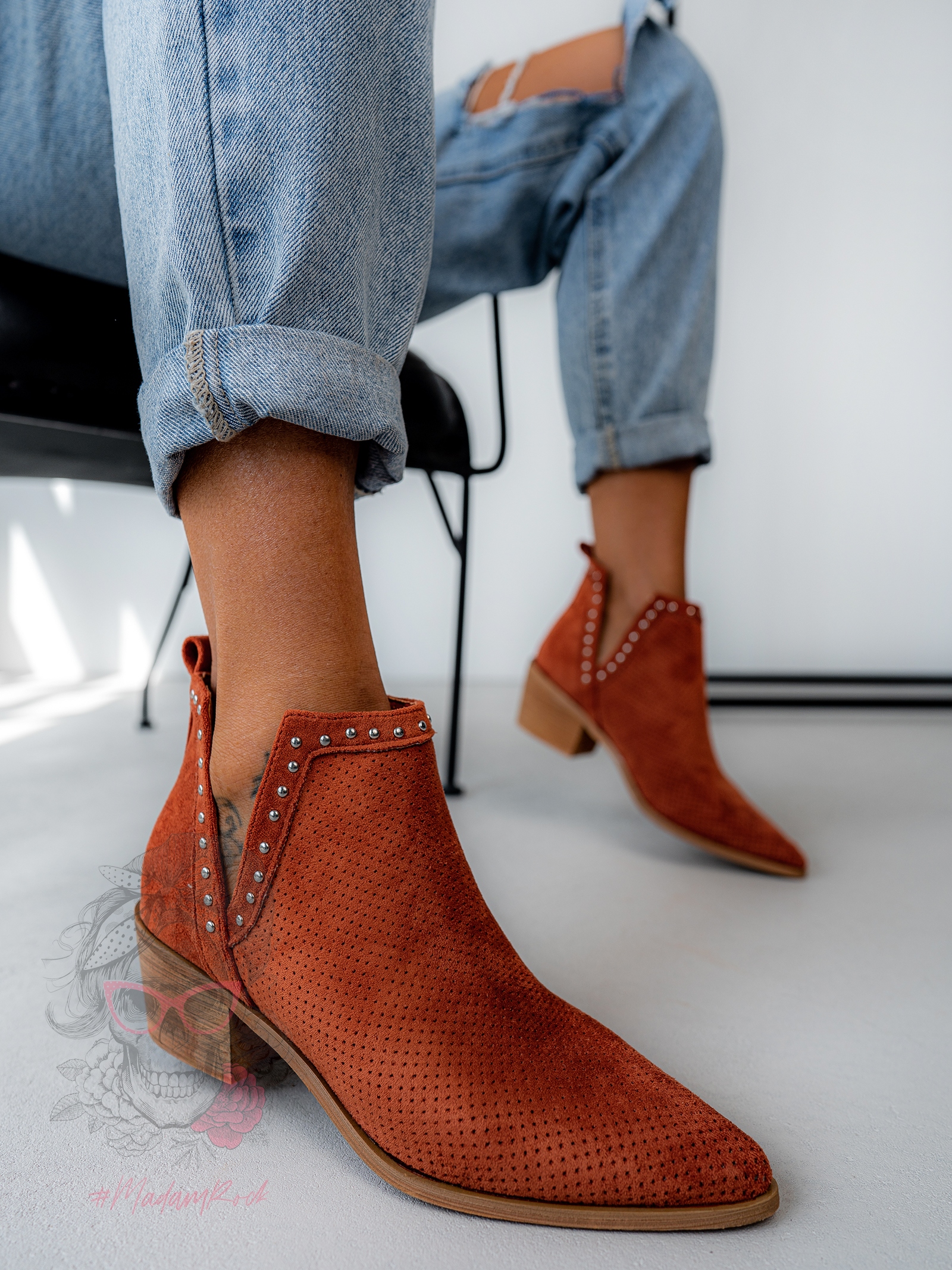 Botki z wycięciami Madam Pause rude Botki z wycięciami Madam Pause rude