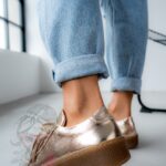 Trampki metaliczne Madam Tuffo złote