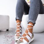 Buty sportowe z wycięciami Madam Moso białe/ złote