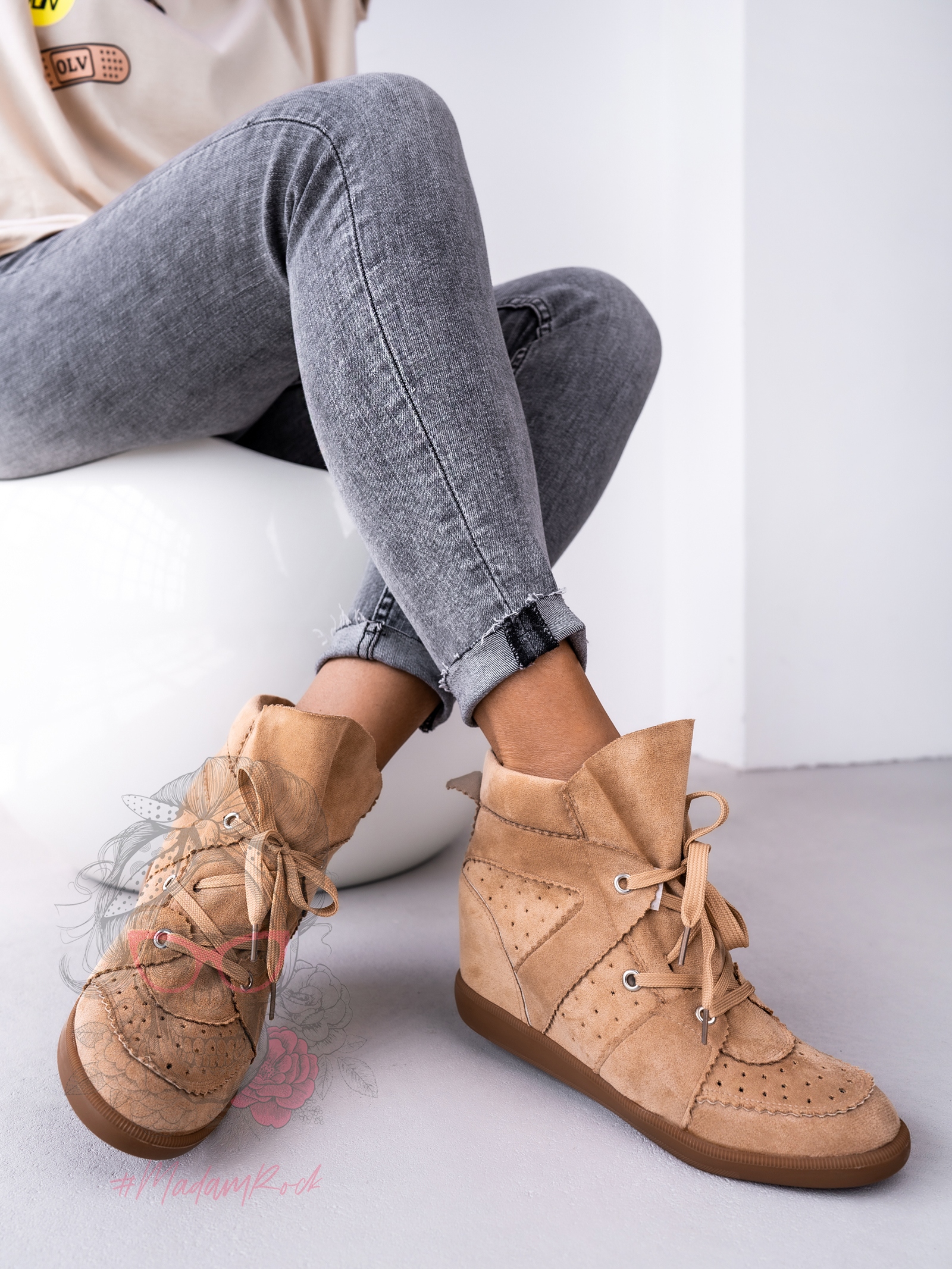 Sneakersy Madam Millor j. karmelowe Sneakersy Madam Millor j. karmelowe