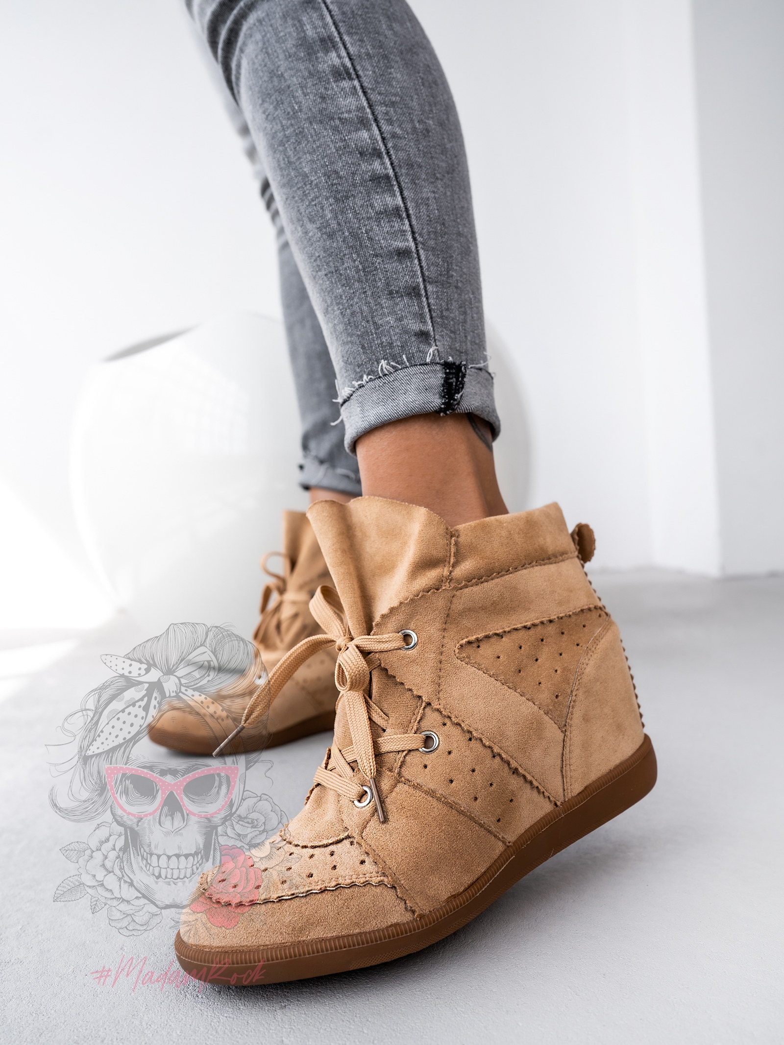 Sneakersy Madam Millor j. karmelowe Sneakersy Madam Millor j. karmelowe