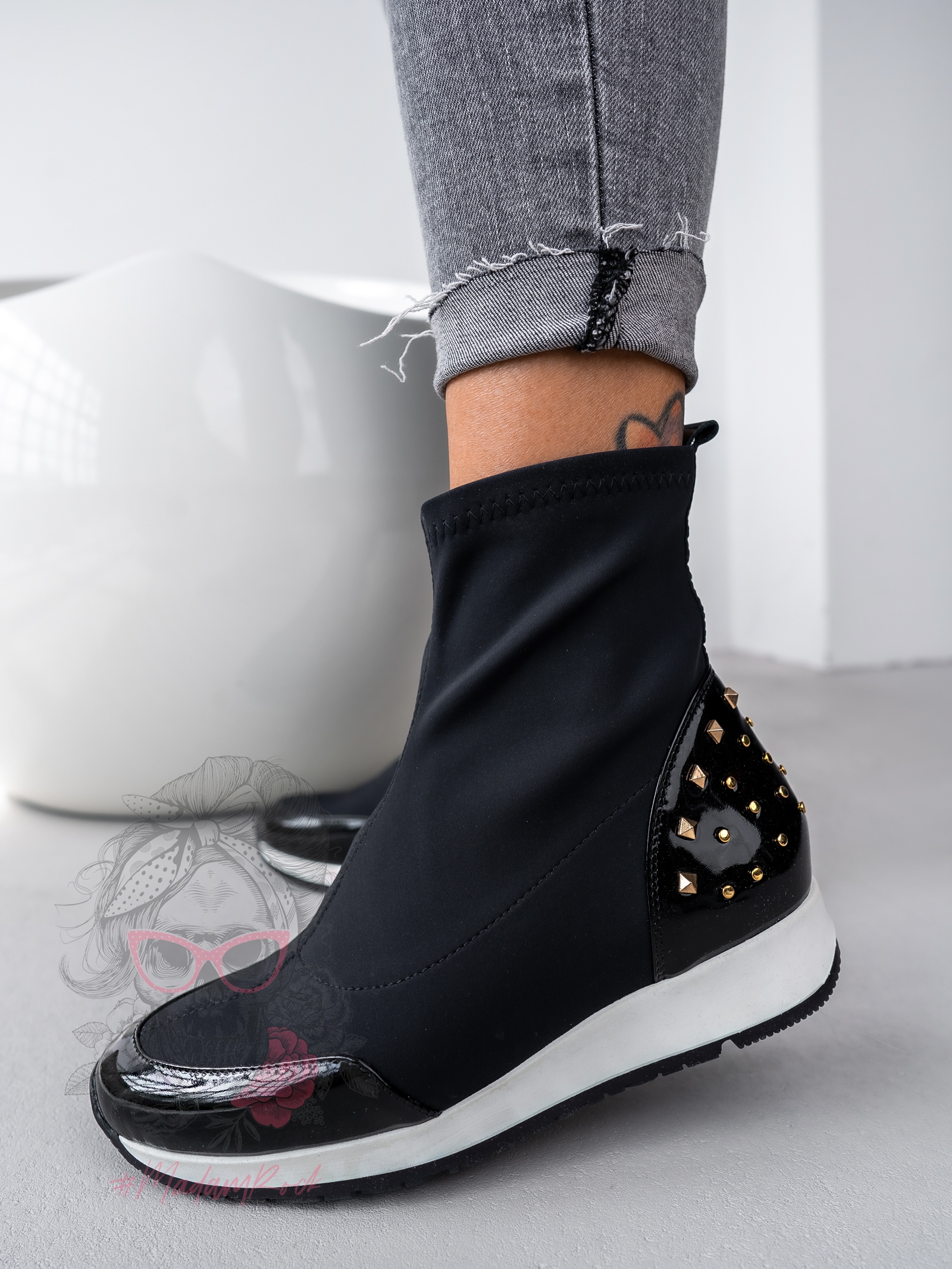 Elastyczne botki Lady Lycra czarne