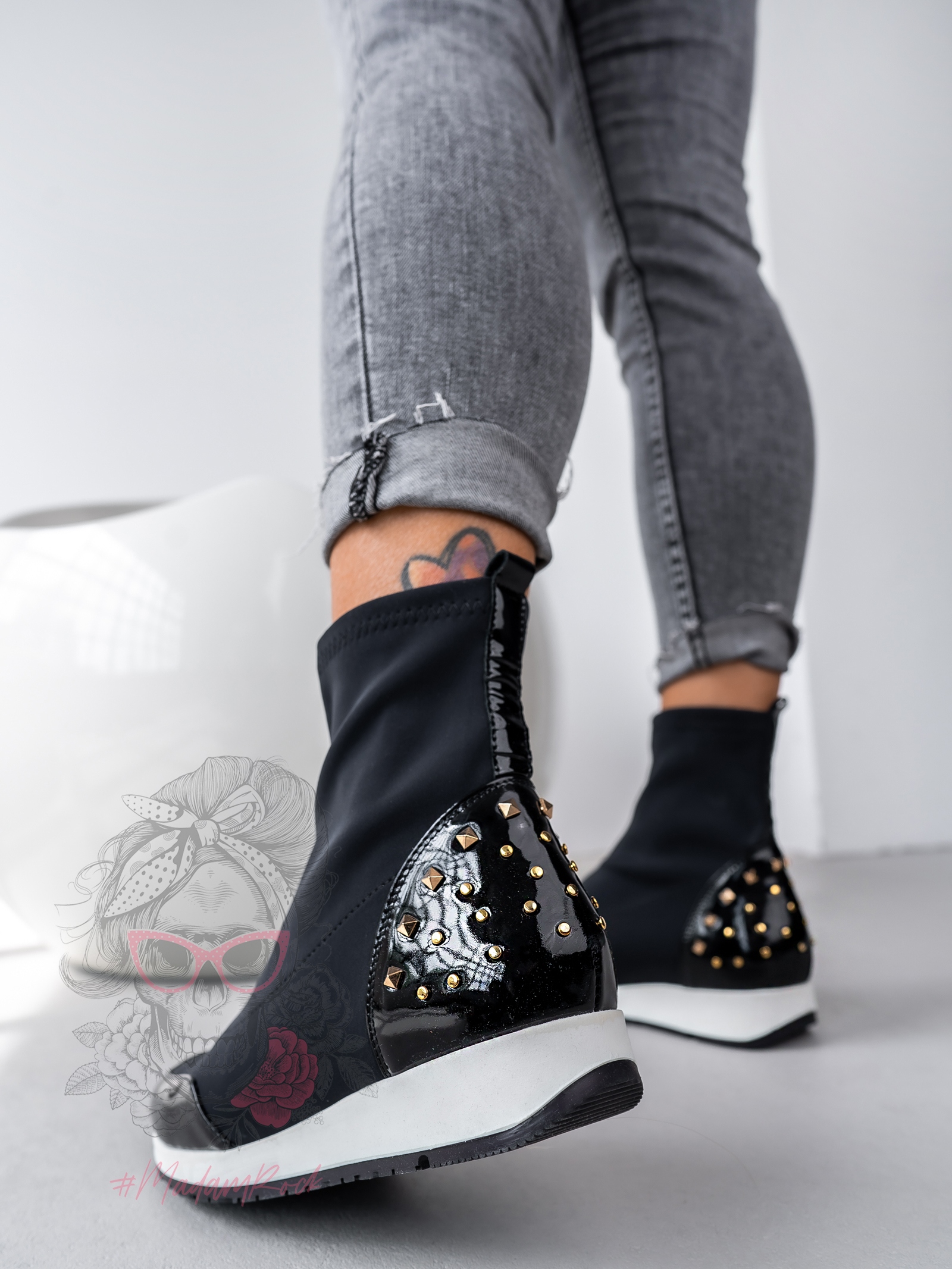 Elastyczne botki Lady Lycra czarne