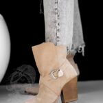 Botki w stylu kowbojskim Madam Gomma beżowe